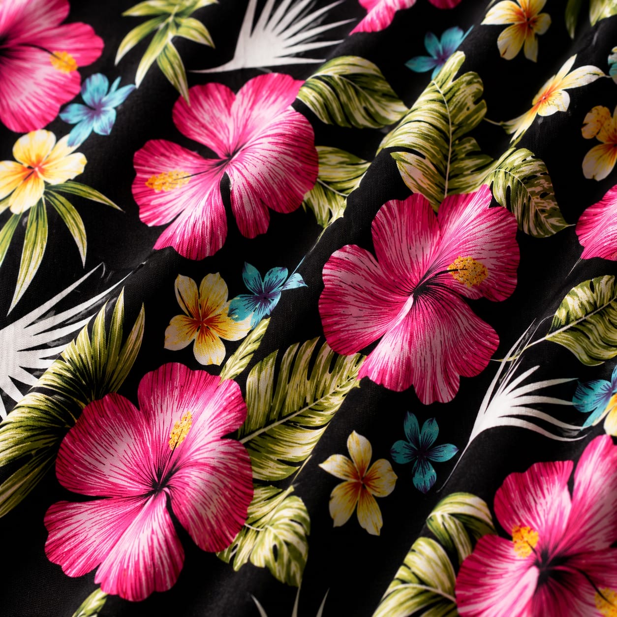 Printed Chiffon Dark Tropic Pink
