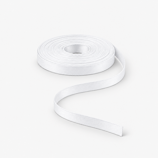 Satin Ribbon 6mm White #01