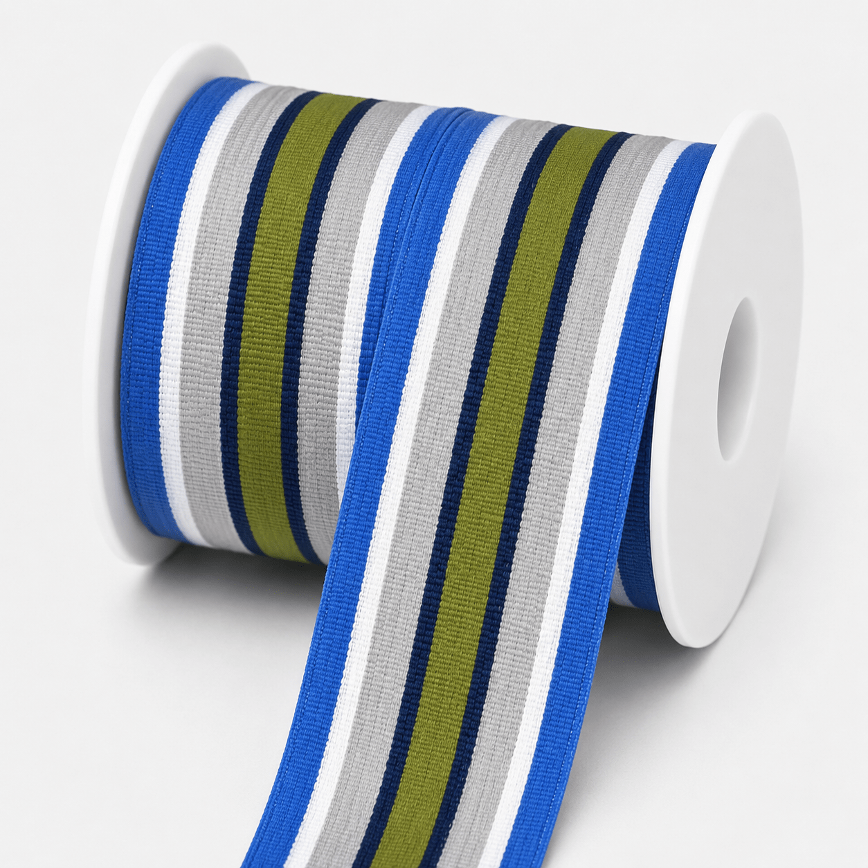 Polyester Tape 50mm Royal/Grey/Green - Ragland Fabrics