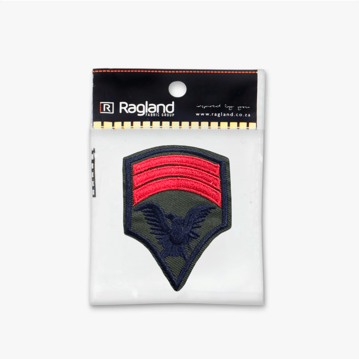 Motif Iron On Badge - ARMY RED STRIPE - Ragland Fabrics