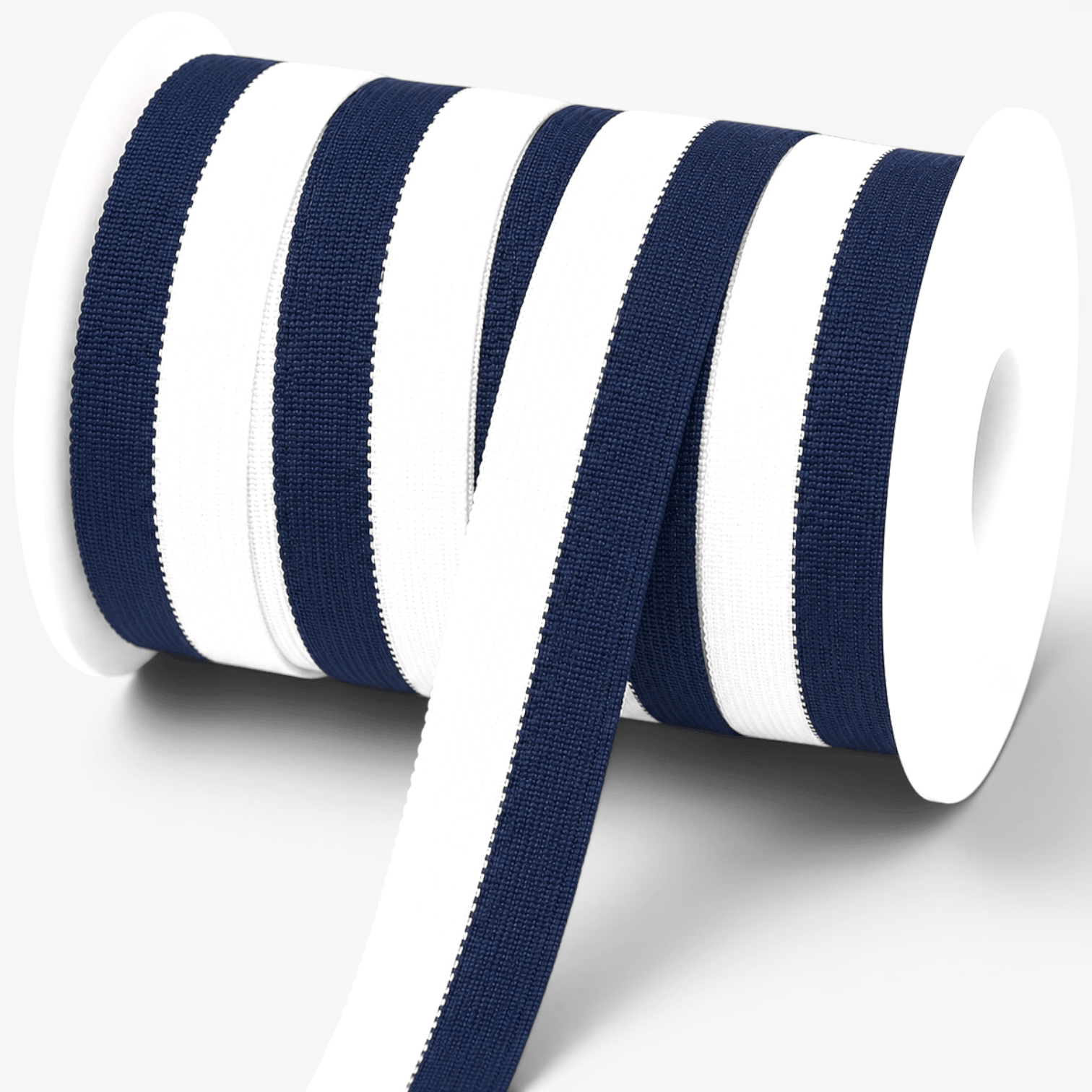 Polyester Tape ±55mm Navy/White Stripe - Ragland Fabrics