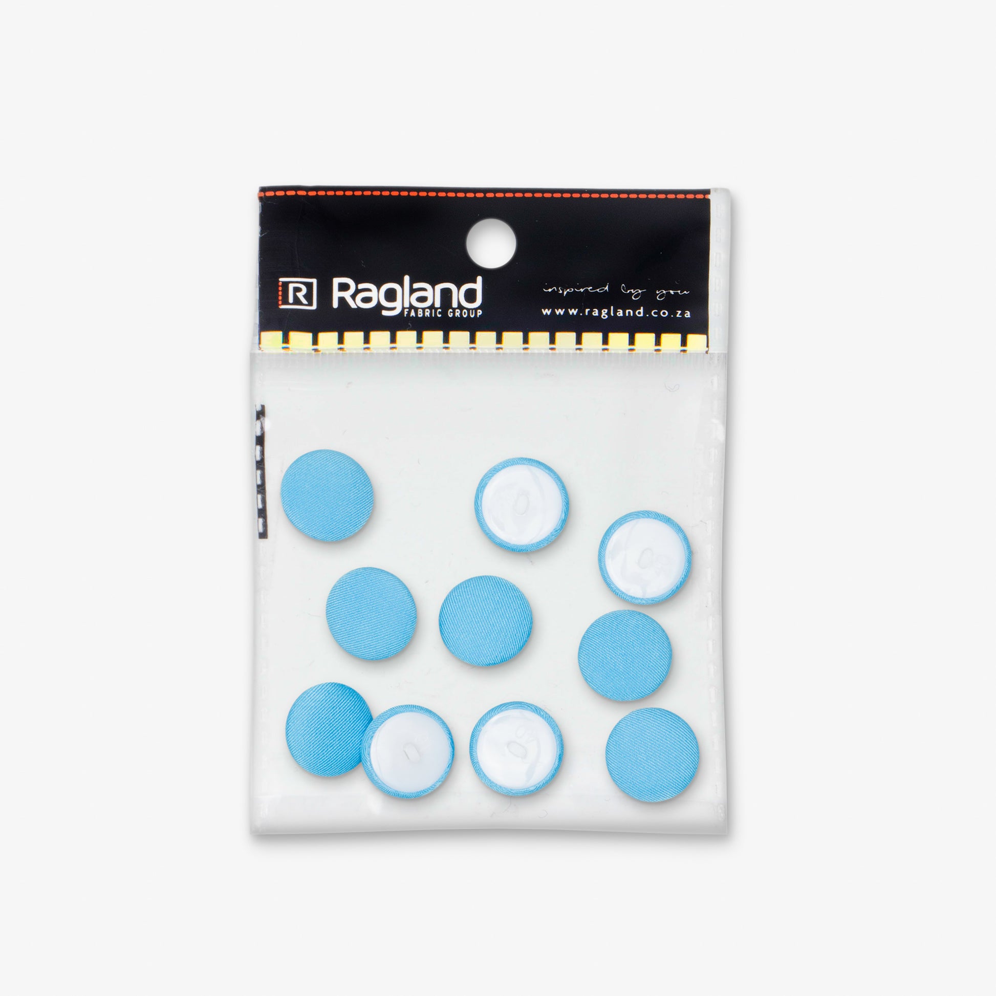 Button Covered Light Blue - Ragland Fabrics