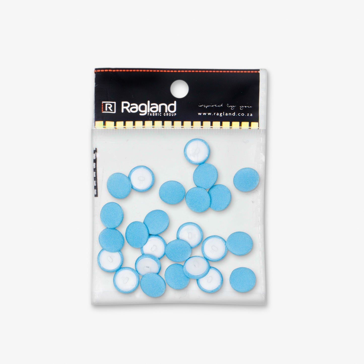 Button Covered Light Blue - Ragland Fabrics