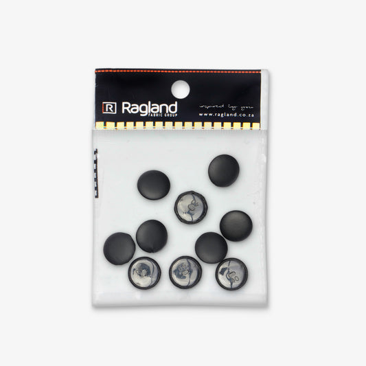Button Matt Black - Ragland Fabrics