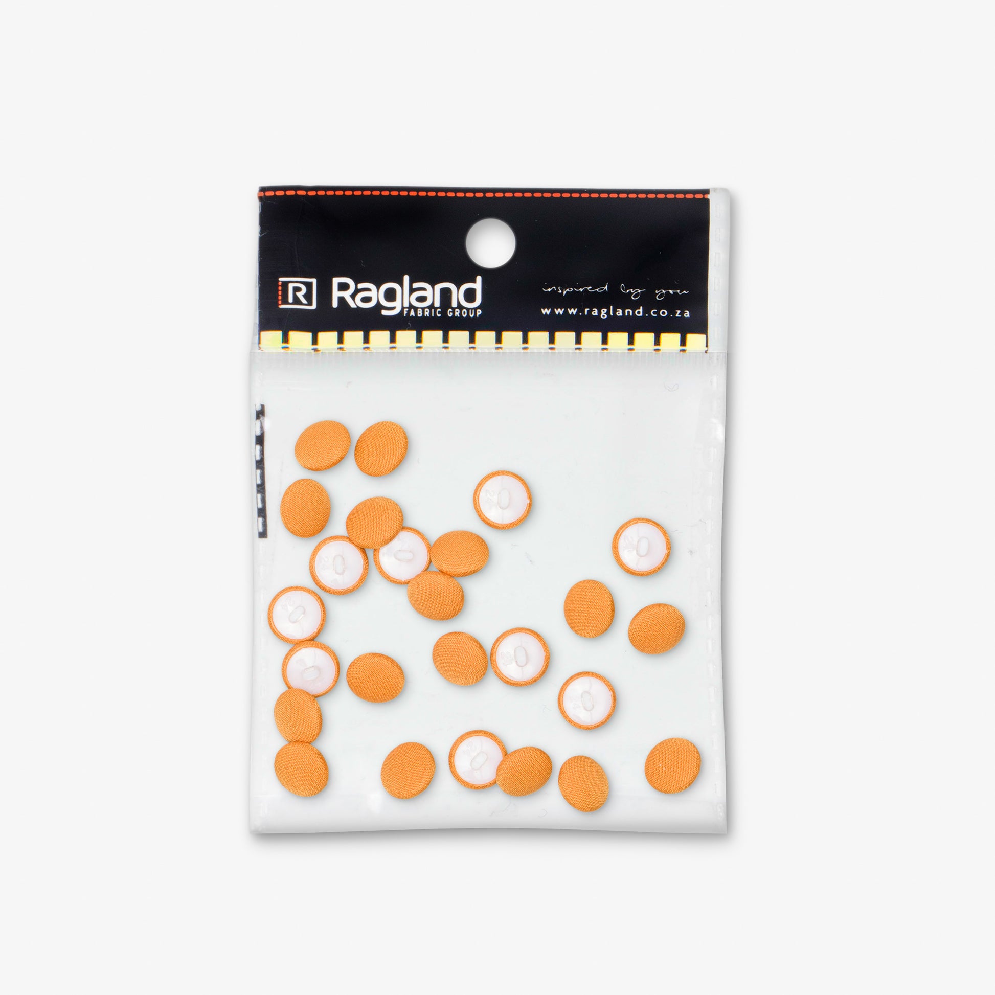 Button Covered Burnt Orange 15mm (25pcs) - Ragland Fabrics