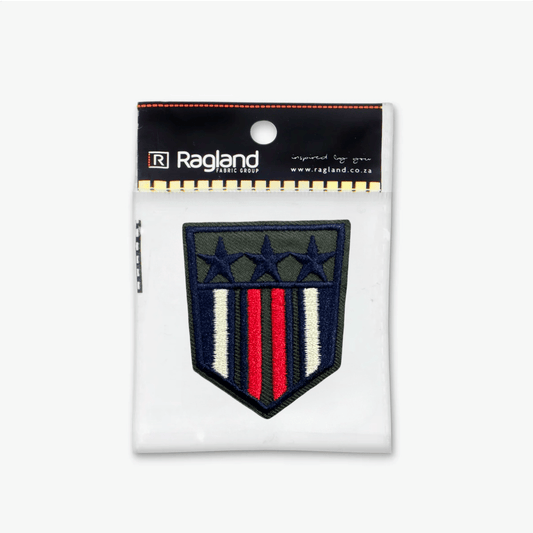 Motif Iron On Badge - ARMY RED STARS - Ragland Fabrics