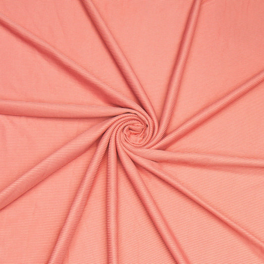 Cotton Knit Ribbed Salmon - Ragland Fabrics