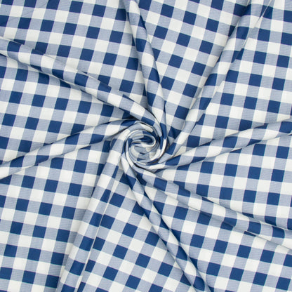 Printed Mini Matt Check Navy - 240cm - Ragland Fabrics