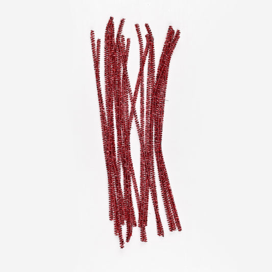 Chenille Stick Metallic (Pack of 20) - Red TBD - Ragland Fabrics