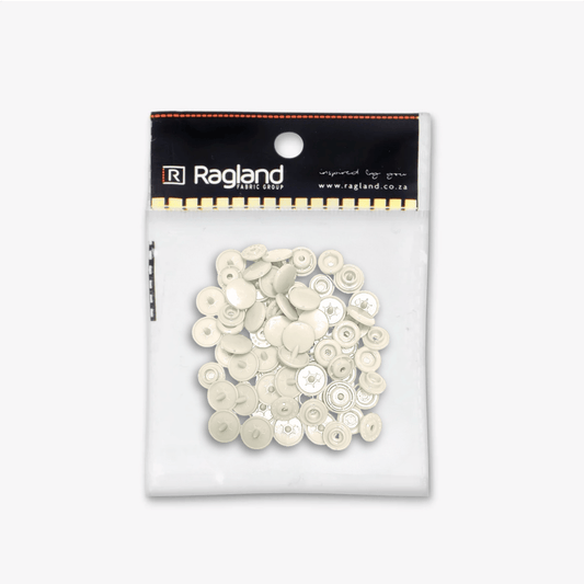 Plastic Snap Fastener - Cream (20's) - Ragland Fabrics