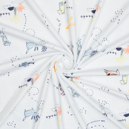 Cotton Lycra Printed Best Friends - Ragland Fabrics