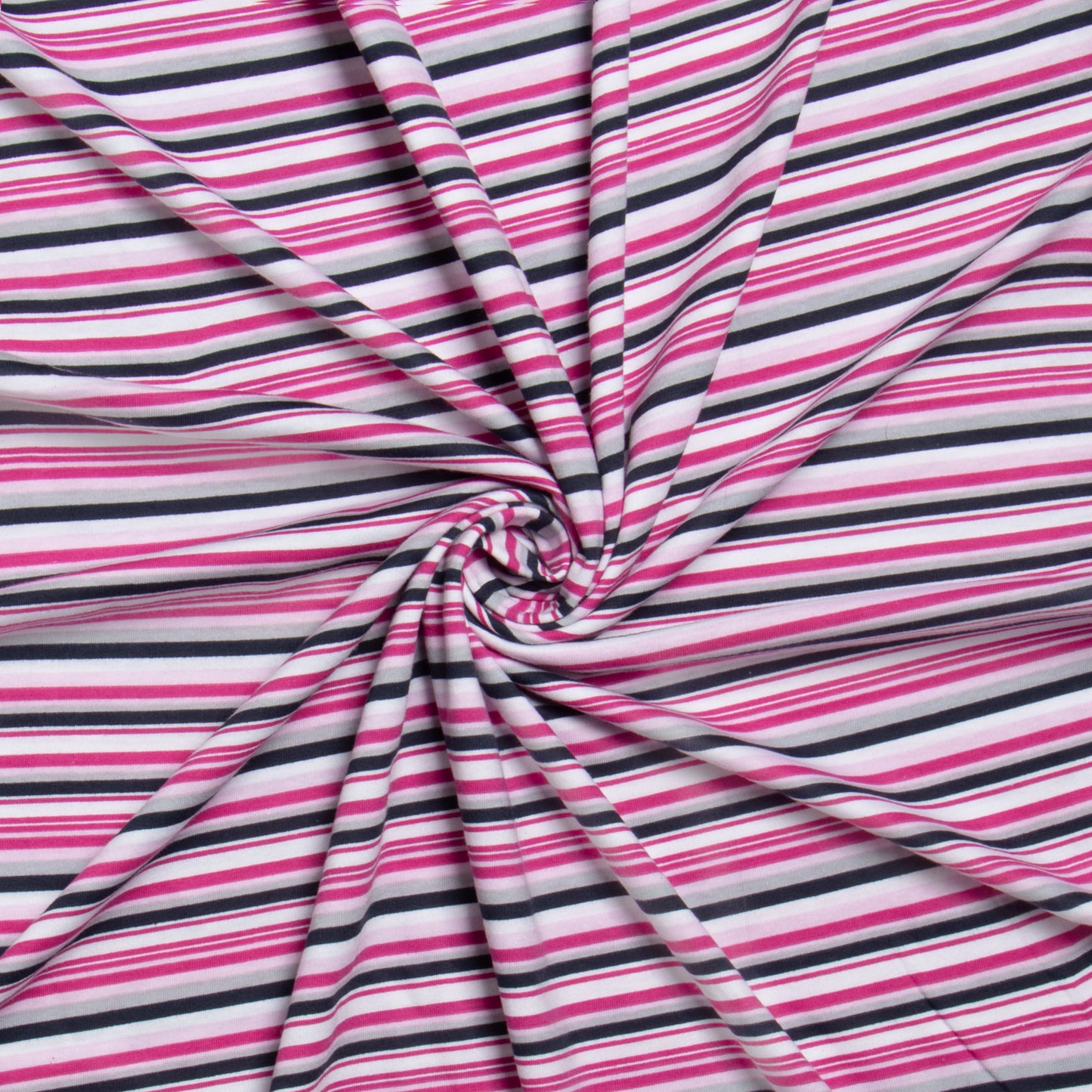 Cotton Knit Raspberry Stripe - Ragland Fabrics