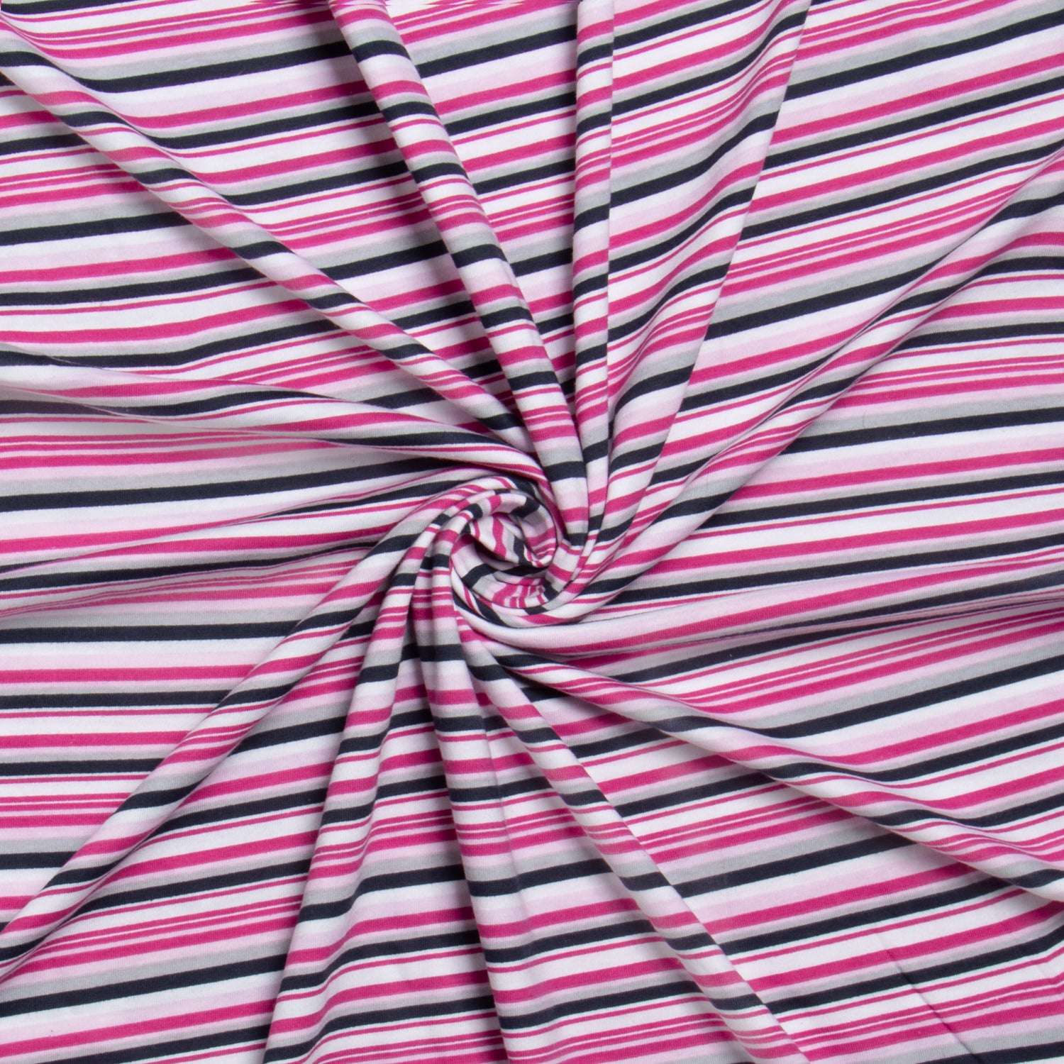 Cotton Knit Raspberry Stripe - Ragland Fabrics