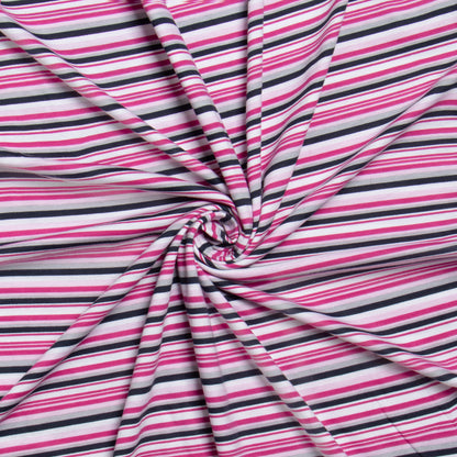 Cotton Knit Raspberry Stripe - Ragland Fabrics