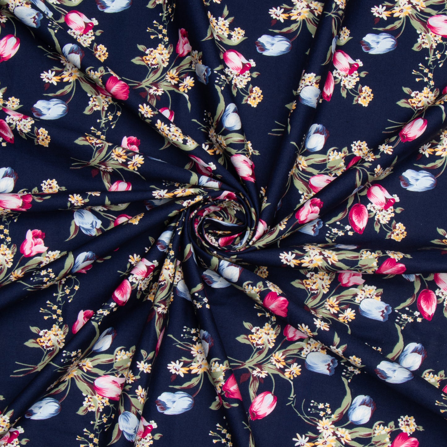 Cotton Navy Floral Quilting - Ragland Fabrics