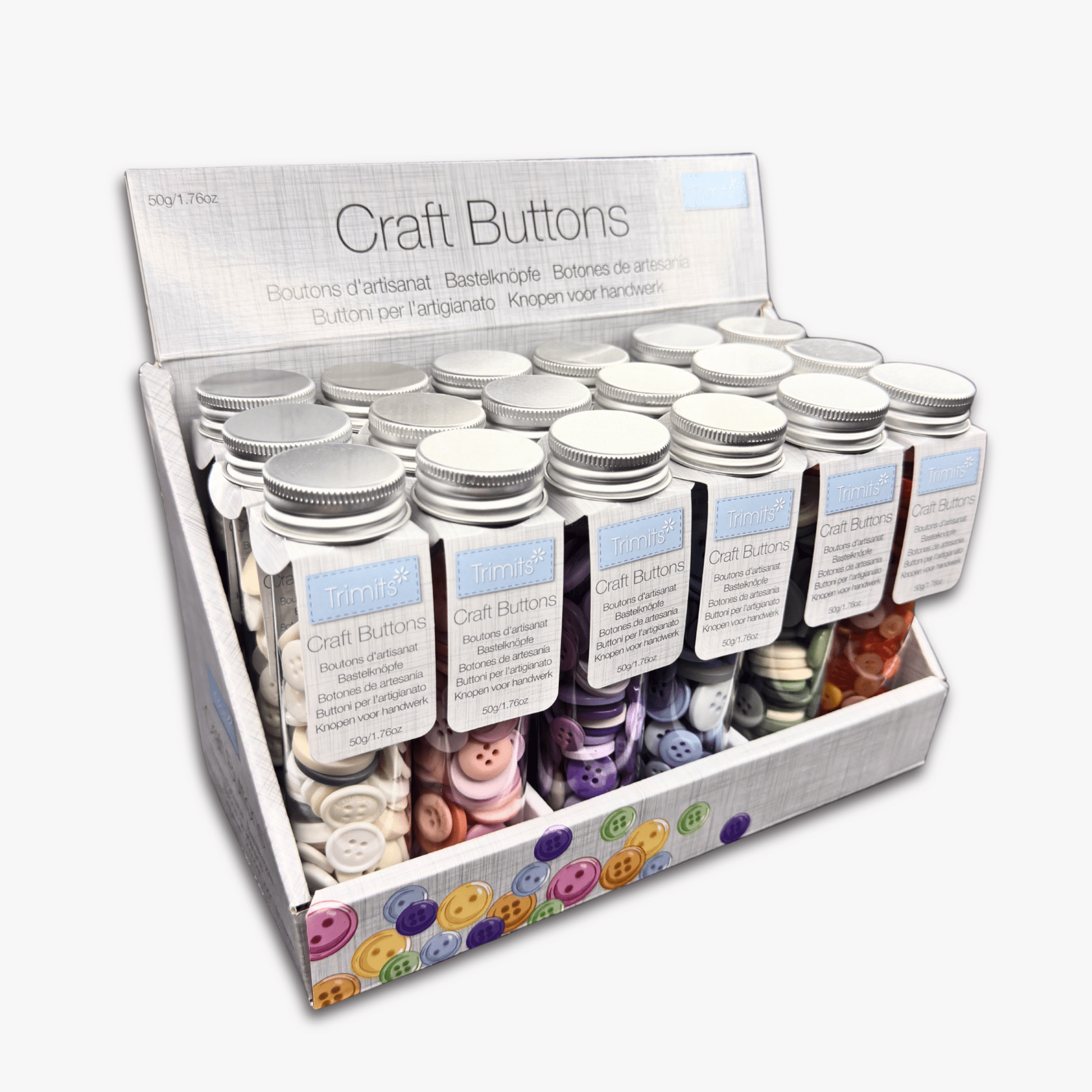 Craft Buttons 50g | Pastel Assorted - Ragland Fabrics