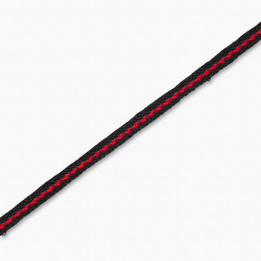 Draw Cord Flat 8mm Black & Red (25met) - Ragland Fabrics