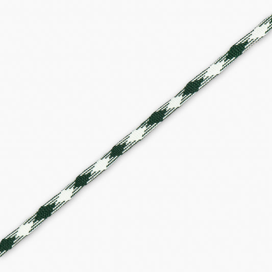 Shoe Lace 5mm Checkered Green & White (25met) - Ragland Fabrics
