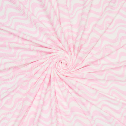 Dty Printed Stretch Wavey Pink - Ragland Fabrics