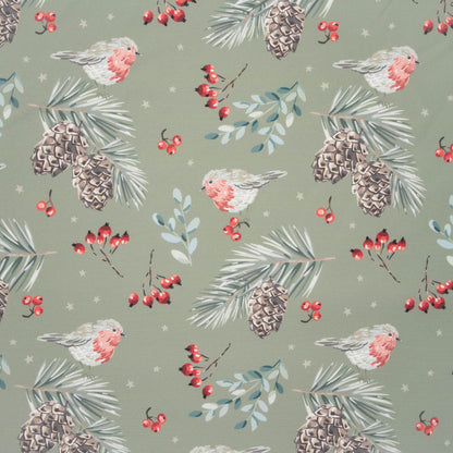 Eco Fabric Pine Cones Olive 2098 - Ragland Fabrics