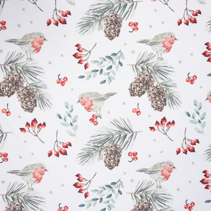 Eco Fabric Pine Cones White 2099 - Ragland Fabrics