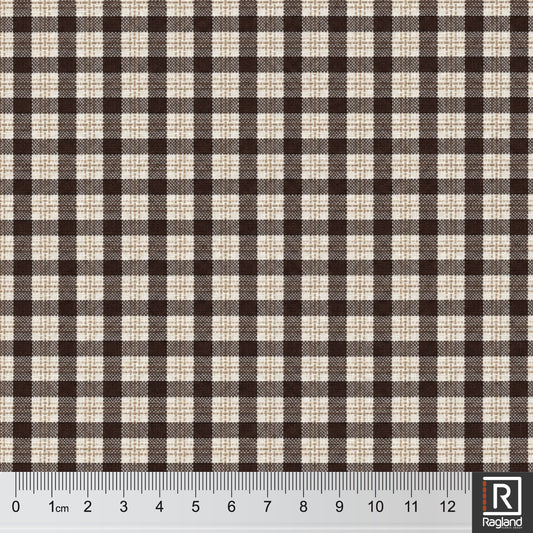 Gingham Yarn Dyed Suiting Choc Check 140cm