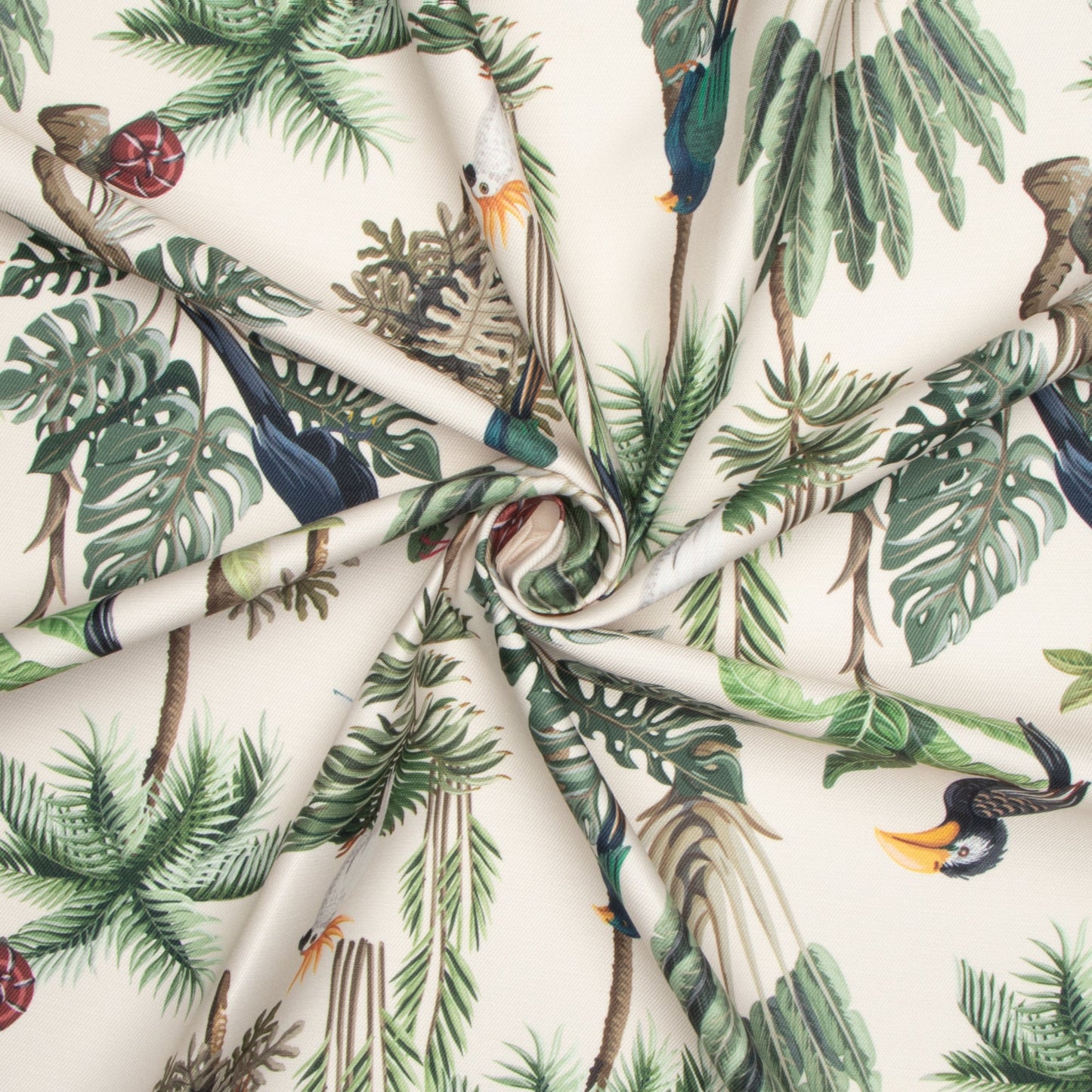 Eco Fabric Toucan White 140cm - Ragland Fabrics