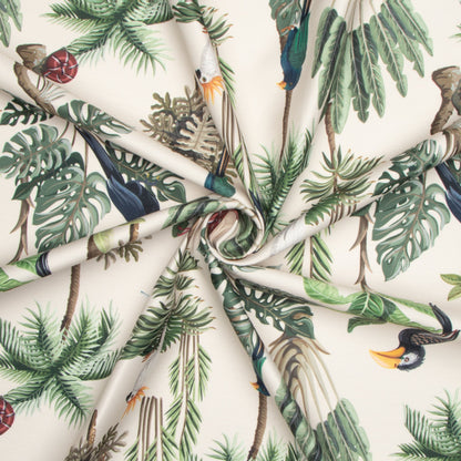 Eco Fabric Toucan White 140cm - Ragland Fabrics