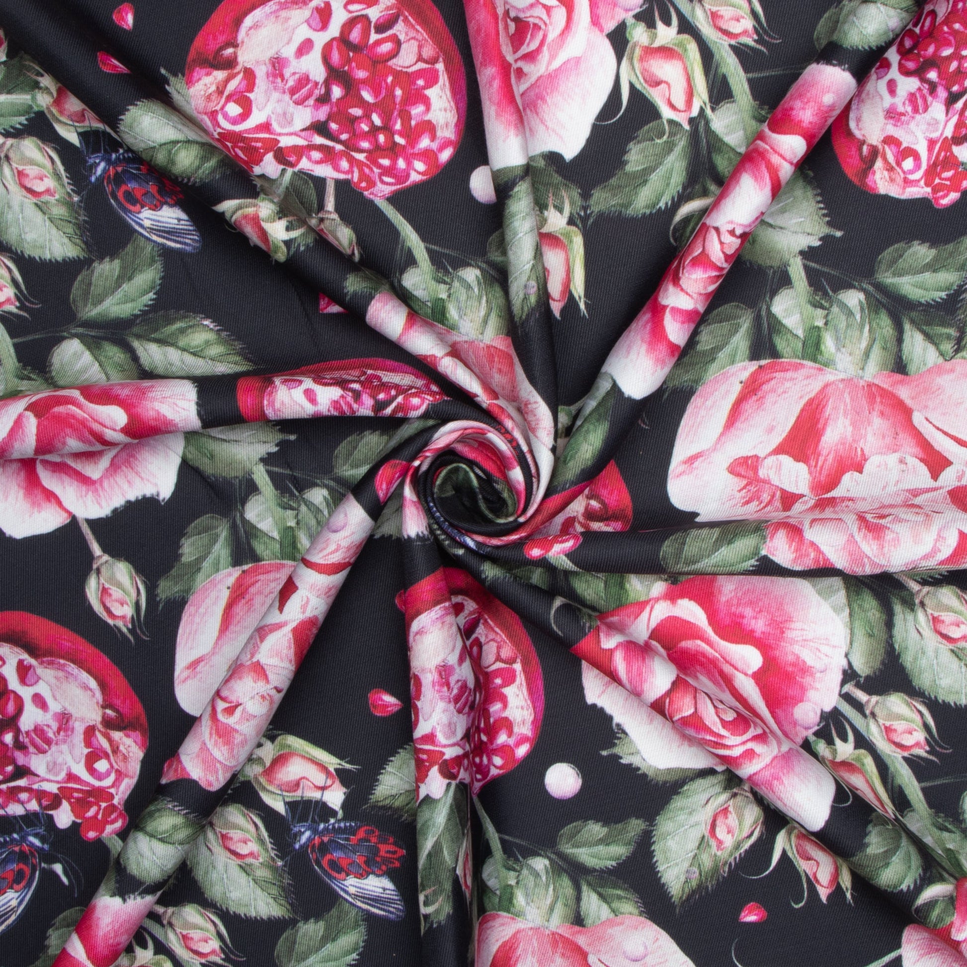 Eco Fabric Pomegranate Black 140cm - Ragland Fabrics