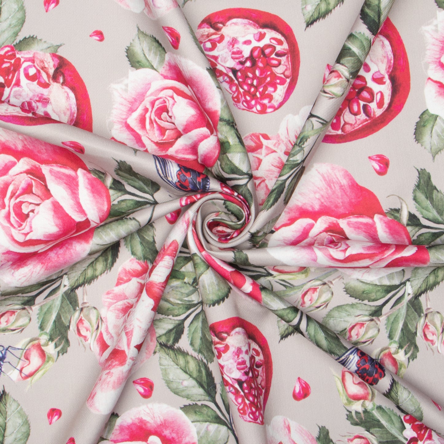 Eco Fabric Pomegranate Beige 140cm - Ragland Fabrics
