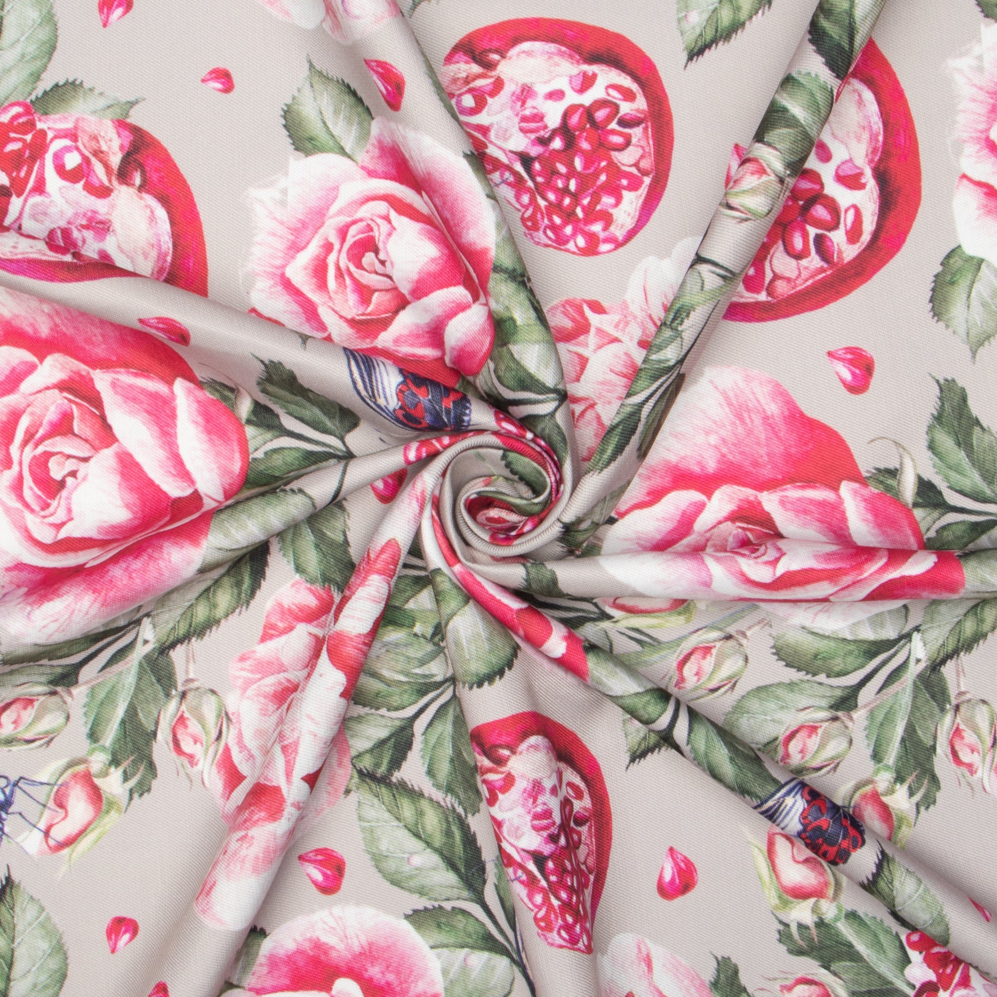 Eco Fabric Pomegranate Beige 140cm - Ragland Fabrics
