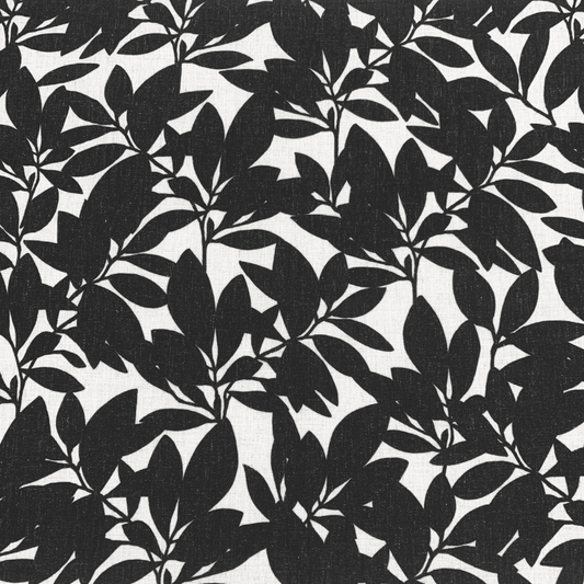 Babylon Eden Night Flower Black Linen Look - Ragland Fabrics