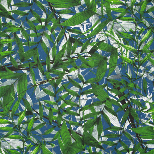 Cotton Canvas Printed Jungle Blue - Ragland Fabrics