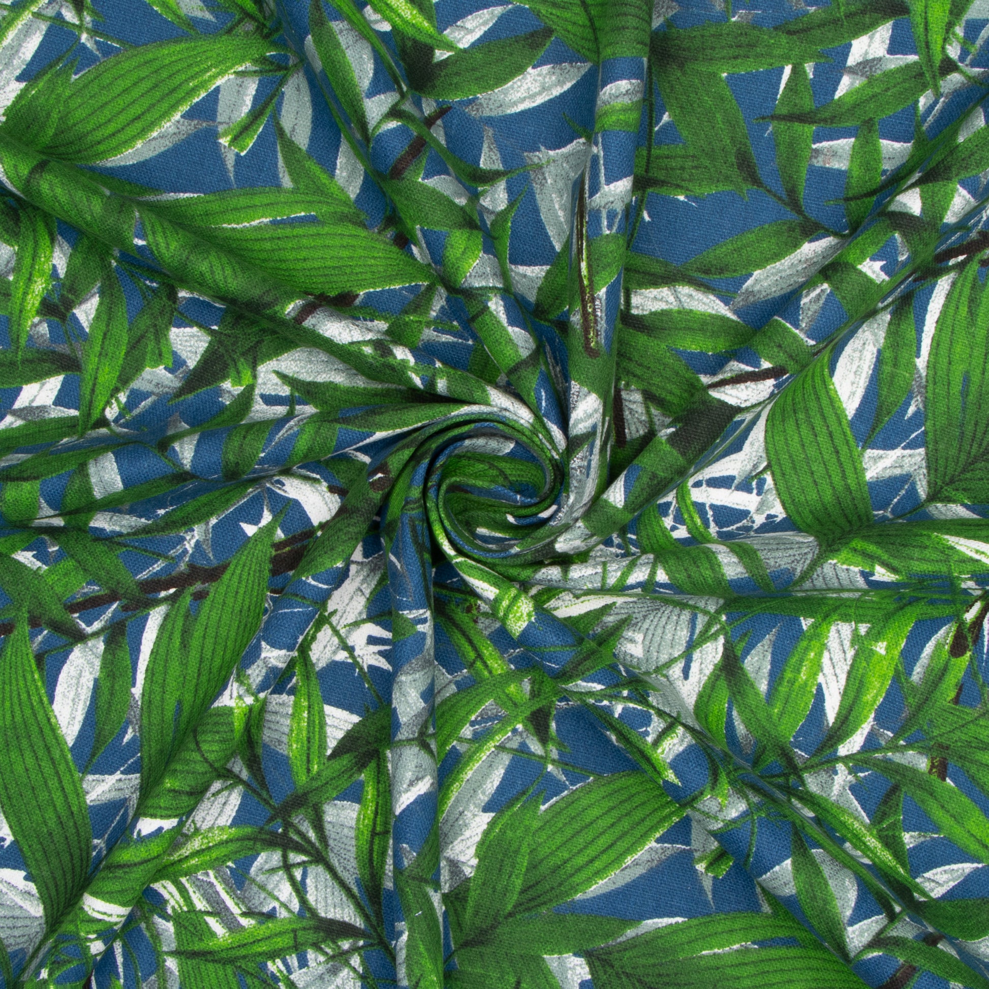 Cotton Canvas Printed Jungle Blue - Ragland Fabrics