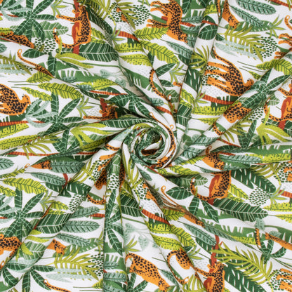 Printed Mini Matt Leopard Jungle White 150cm - Ragland Fabrics