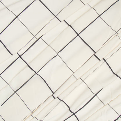 Cream & Black Print Poly - Woven - Ragland Fabrics