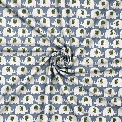 Flannel Brushed Poly Cotton | Elephant Doodle 2683 - Ragland Fabrics