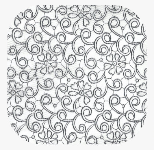 PVC Lace Table Cloth Metallic Silver - Ragland Fabrics
