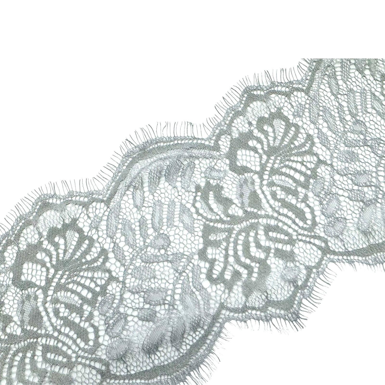 Nylon Lace 15cm wide Grey (3met) - Ragland Fabrics