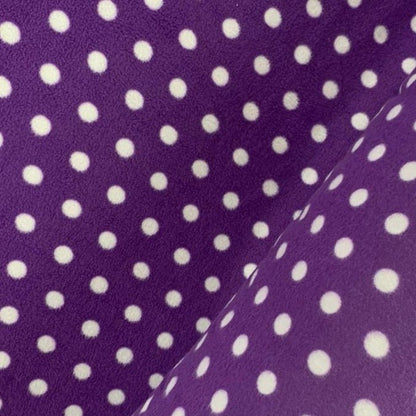 Printed Polar Fleece Purple/White Spot - Ragland Fabrics