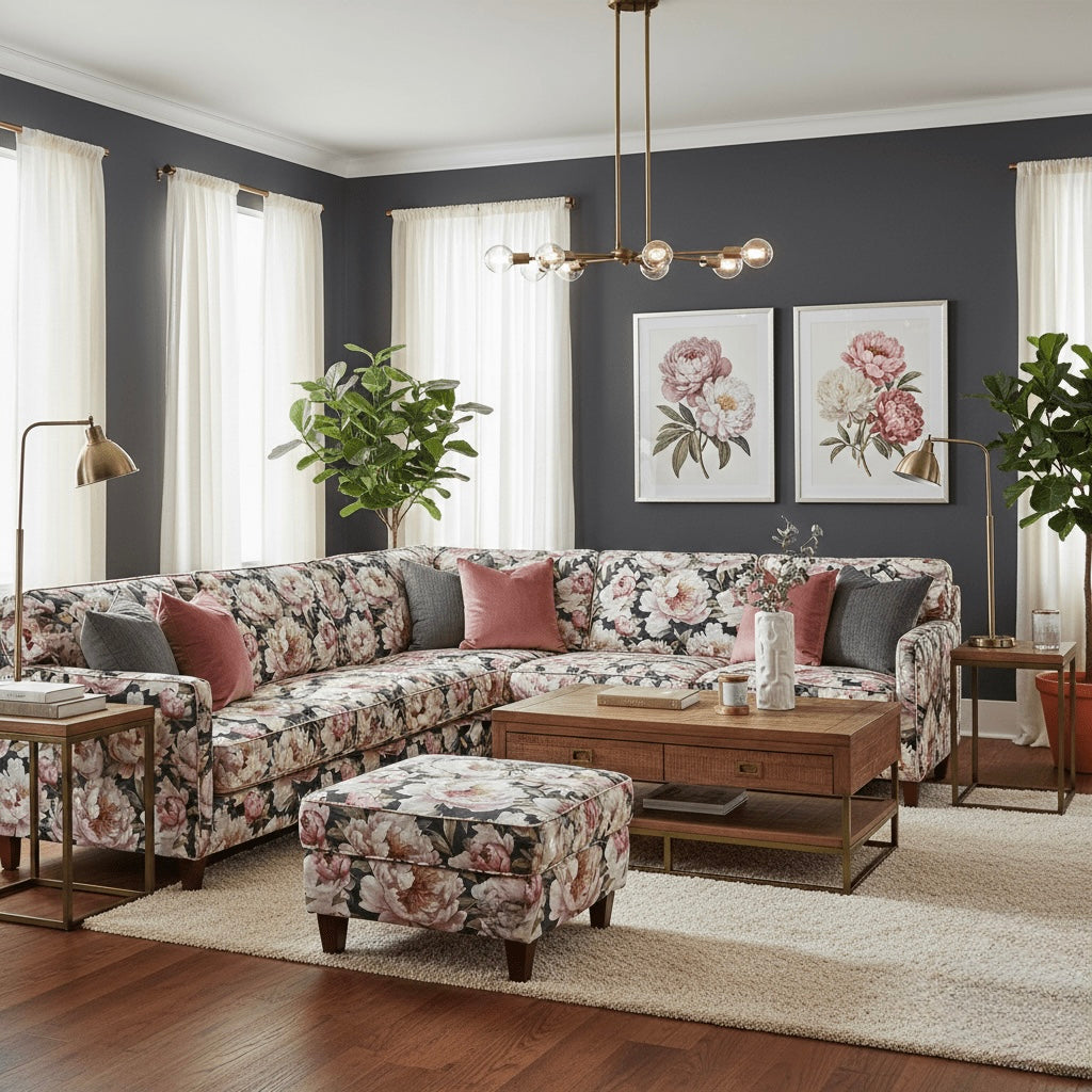 Printed Velvet Peony