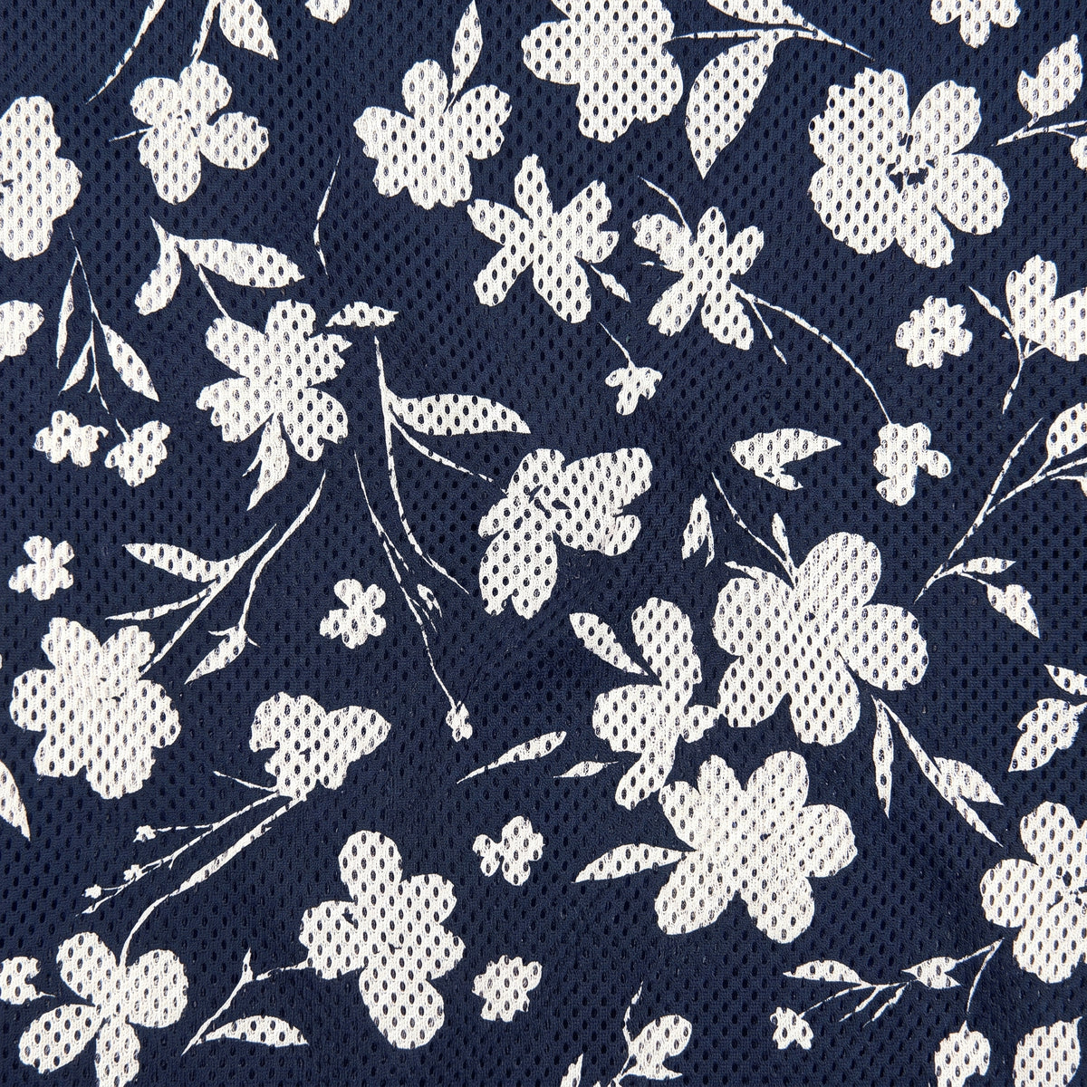 Stretch Power Mesh Navy Floral