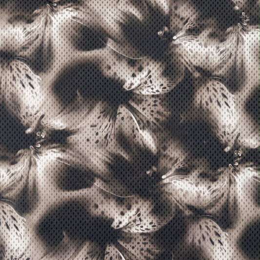 Stretch Power Mesh Brown Floral