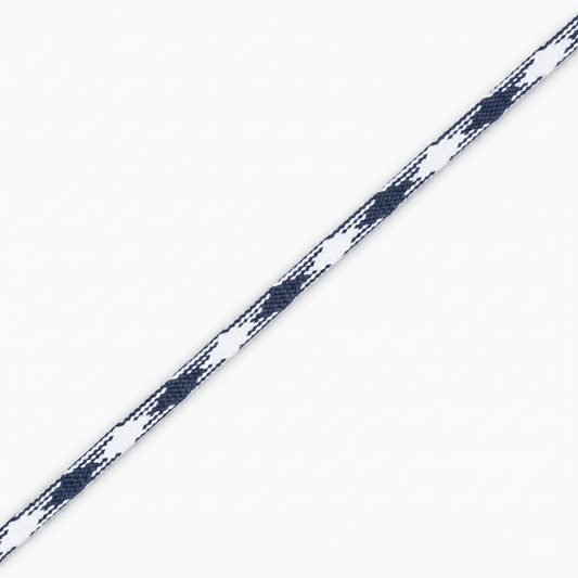 Shoe Lace 5mm Checkered Navy & White TBD - Ragland Fabrics