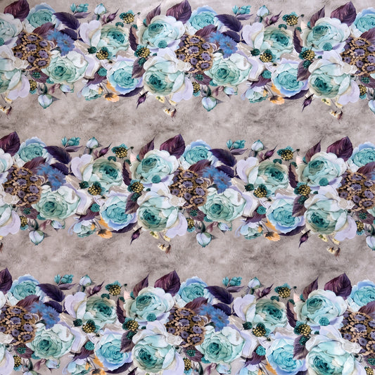 Printed Velvet Turqrose 140cm TBD
