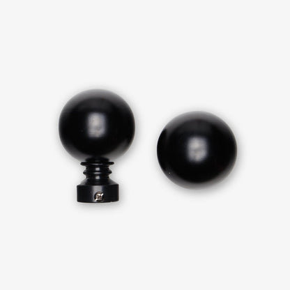 Finial Ball 25mm Black (Pack of 2) - Ragland Fabrics