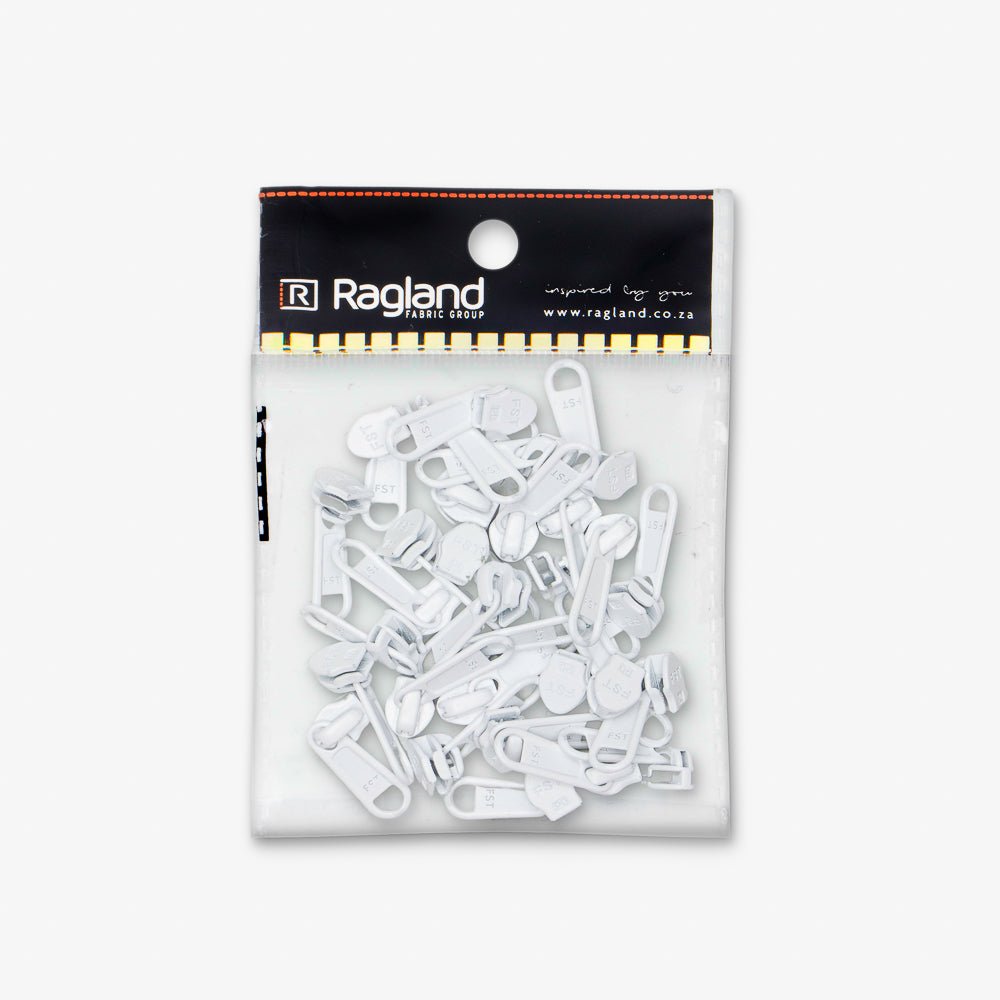 Sliders Type 5 Non Lock White 16 - Ragland Fabrics