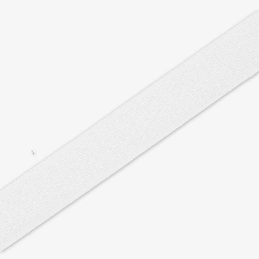 Twill Tape Polyester White 16 25mm - Ragland Fabrics