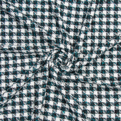 Hounds - Tooth Turquoise Black & White - Ragland Fabrics