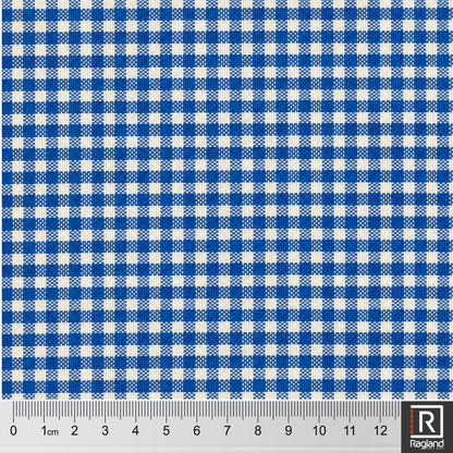 Gingham Yarn Dyed Suiting Royal Blue 140cm